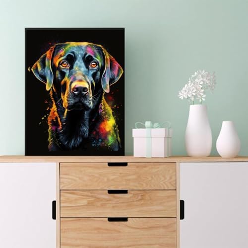 EIBEILI Diamond Painting Kits for Adults DIY 5D Diamond Art Paint with Round Diamonds Full Drill Gem Dog Art Painting Kit for Home Wall Decor Gifts 12x16inch