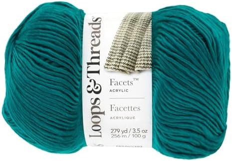 Loops & Threads Facets Yarn - Yarn for Knitting, Crochet, Weaving, and Arts & Crafts - Green & Blue, Acrylic, 3.5 oz