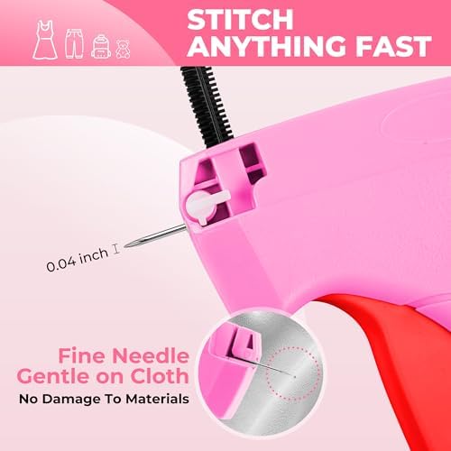 Stitch Gun for Clothes - Handheld Stitch Gun Quick Clothing Fixer - Tagging Gun - Includes 6 Needle, 1000 Black Fasteners & 1004 White Fasteners