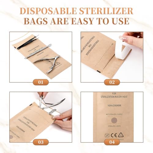 150Pcs Disposable Self-sealing Sterilizer Pouches for Nail Tool
