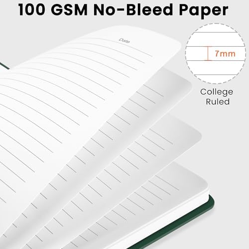 Lined Spiral Journal Notebook, A5 College Ruled Notebook for Note-Taking