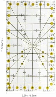 Sewing Rulers Quilting Ruler,Acrylic Quilting Templates,Sewing Tools Accessories Supplies for Patchwork Precision Fabric Cutting 1pcs(6.5x12inch)