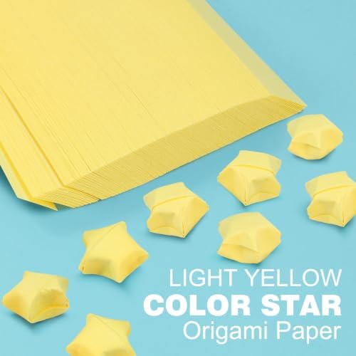 FoDau770 Solid Color Star Paper Strips - 360 Sheet, Light Yellow