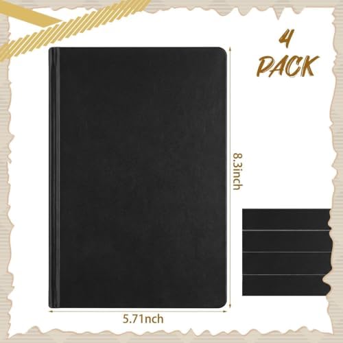 Henoyso 4 Pcs A5 Blank Notebook Journal Hardcover Sketchbook, 8.3 x 5.7 in