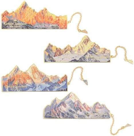 Vintage Bookmarks for Reading, 4 Pieces Sunshine Snow Mountain Book Marks, Gifts for Book Lovers, Bookmark for Women, Men, Teachers, Childern, Book Tracker Bookmarks Book Supplies