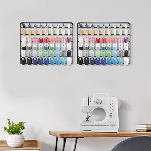 YBING Thread Holder Wall, 2 Pack 54 Spools Thread Rack, Black