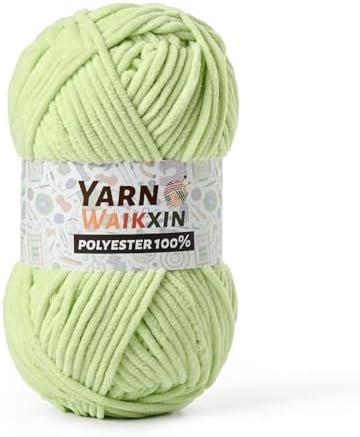 Soft Chenille Yarn for Crocheting, Fluffy Chunky Crochet Yarn for Baby Blanket, (1.76oz/65.6yds) Fuzzy Velvet Yarn for Amigurumi&DIY Puzzle、Crafts、Scarf(Fresh Green)