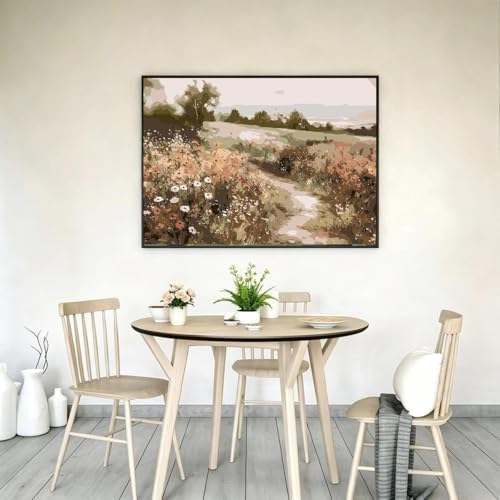 EIBEILI Rural Scenery Paint by Numbers Kit for Adults Beginner,Wildflowers Adult Paint by Number Kits on Canvas,Easy Canvas Paint by Numbers for Adults for Home Wall Decoration 12 X 16 inch