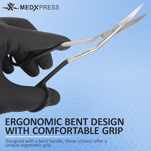 Bent Handle Double Curved Embroidery Scissors 6 Inch Stainless Steel Embroidery Scissors for Fabric Stitches and Crafting Machine Embroidery Sewing Applique scissors.