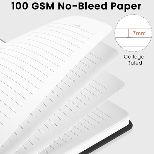 Lined Spiral Journal Notebook, A5 College Ruled Notebook for Note-Taking