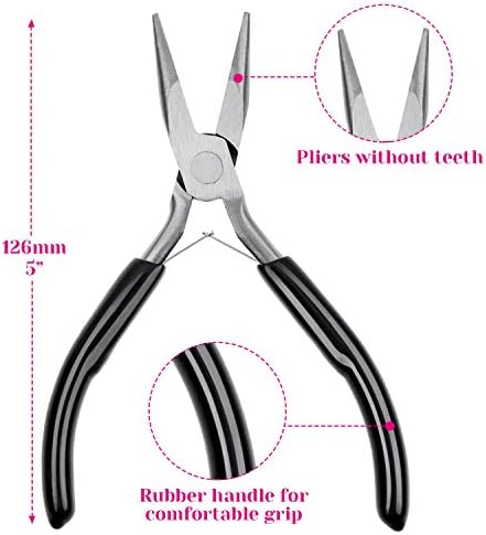 Jewelry Pliers, Cridoz Beading Pliers Set with Needle Nose Pliers, Round Nose Plier and Wire Cutter for Jewelry Making Beading Repair Supplies and Crafting (set of 3)