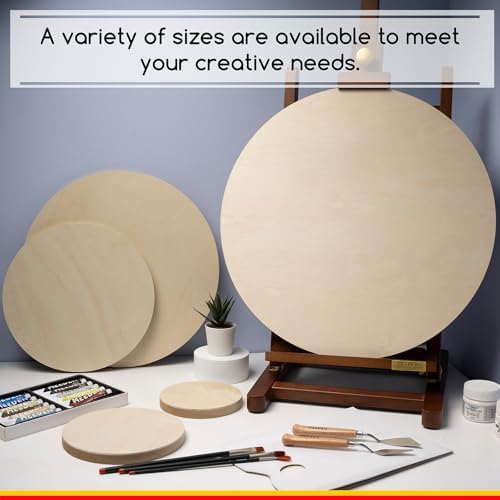 MEEDEN Round Wood Canvas Panels: 6" Dia Wooden Canvas Panel Pack of 2