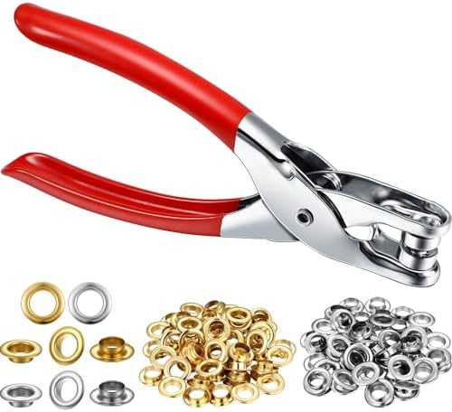 Mudder Grommet Eyelet Plier Tool,Gold,Silver, 1/4 Inch,Classic