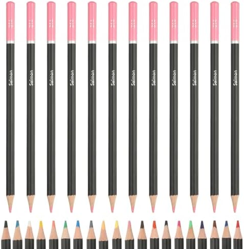 PATIKIL Colored Pencils, Light Pink Color Drawing Pencils with Oil-Based Cores Art Scrapbook Supplies for Adult Coloring Books Artists Beginners Drawing Sketching, 12 Pcs