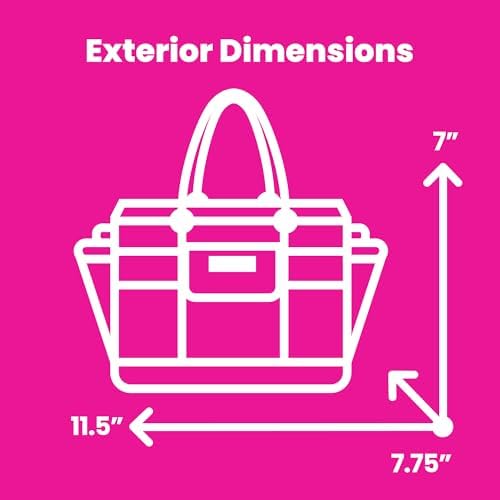 Everything Mary Deluxe Store & Tote Organizer – Black & Floral Craft Bag with Handle – Sewing, Scrapbooking & Art Supply Caddy – Stylish Storage for DIY Projects