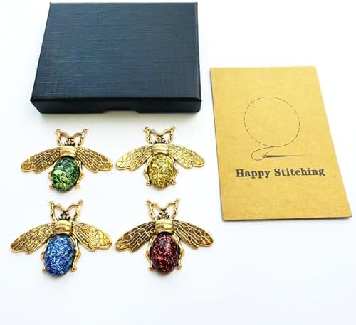 PARKUVALLEY 4pcs Bee Needle Minder for Cross Stitch