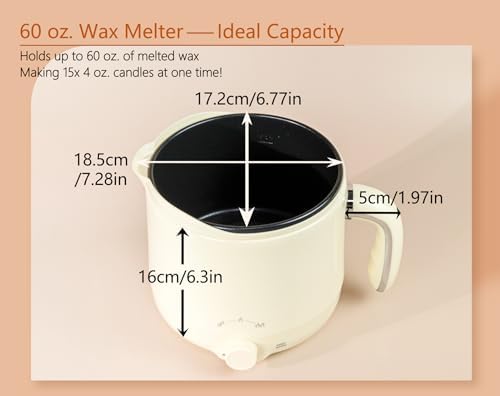 Aroparc Wax Melter for Candle Making with Pouring Spout, 60oz