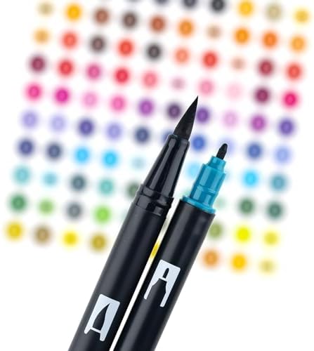 Tombow 56189 Dual Brush Pen Art Markers, Tropical, 10-Pack. Blendable, Brush and Fine Tip Markers