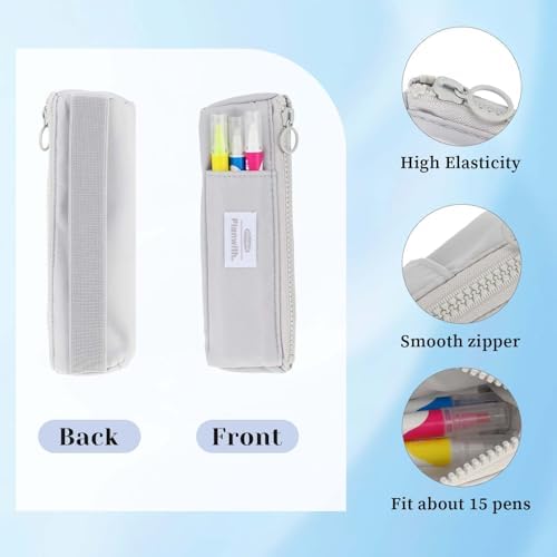 Elastic Pen Holder for Notebook, Zipper Notebook Pencil Pouch Small Pencil Holder Pouch with Adjustable Elastic Band Slim Pencils Bag Journal Pen Holders for Office Home Stationary Supplies