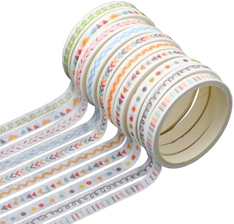 10 Rolls Sparkling Washi Tape Set - Decorative Gold Foil Tapes for Journals, Scrapbooks, DIY Crafts, and Gift Wrapping