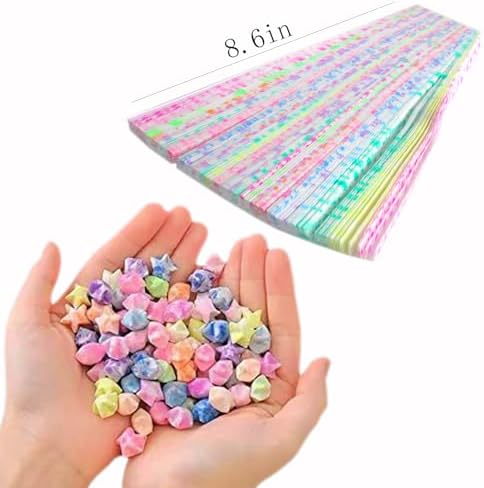 Luminous Origami, Colorful Decorative Star Paper Strips, DIY Origami (Star Origami /540 Sheets)