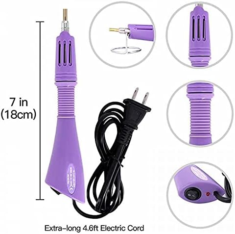 Hotfix Applicator, 7 in 1 Hot Fixed Wand Bedazzler Kit, Rhinestones Setter Wand Tool with 7 Different Tip Sizes, DIY Bedazzler Kit with Rhinestones with Support Stand (American standard (pink))