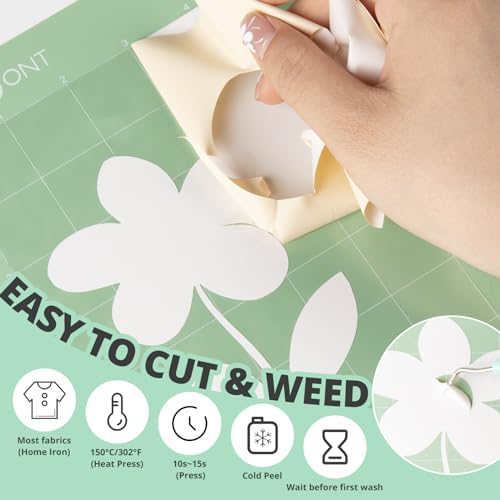 HTVRONT Heat Transfer Vinyl Cream HTV Rolls, 12" x 20ft