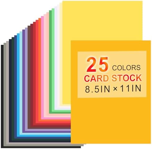 8.5" X 11" Colored Cardstock, 25 Colored Construction Paper