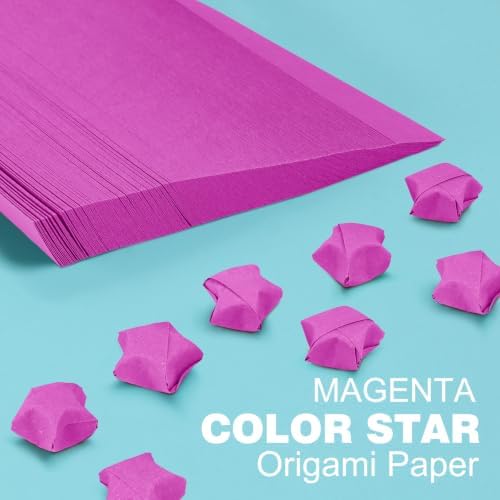 FoDau770 Solid Color Star Paper Strips - 360 Sheet, Rose Red