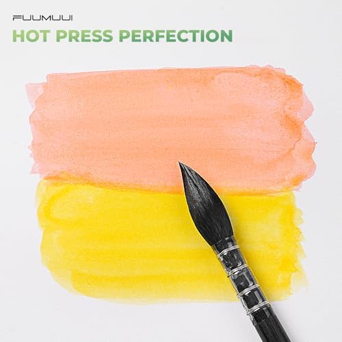 Fuumuui Watercolor Paper Block 7x10 Inch, Smooth Surface 100% Cotton Watercolor Paper, 22 Sheets, 140lb/300gsm, Hot Press, Acid-Free, Art Paper for Painting & Drawing, Wet, Mixed Media