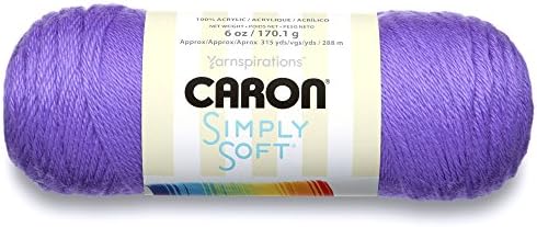Caron Simply Soft Brites Yarn, 6 oz, Grape, 1 Ball