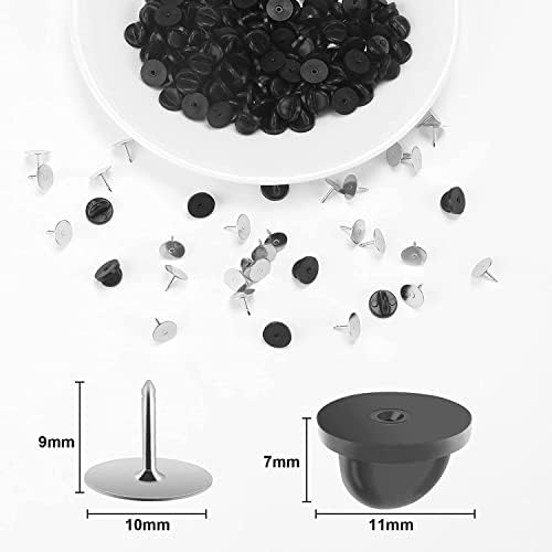 JANYUN 80 Pairs Rubber Blank Pin Backs Butterfly Clutch Backings Holder