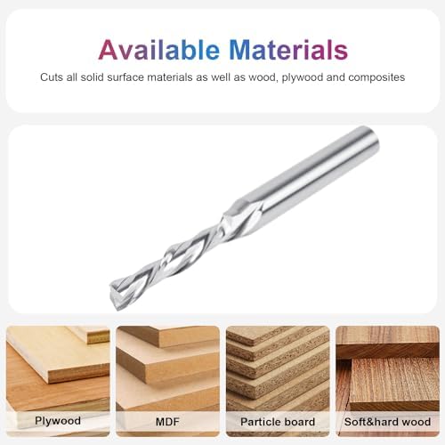 SpeTool 3/16" Cutting Diameter Downcut Spiral Router Bit 1/4" Shank Carbide End Mill CNC Wood Router Bits for Slotting Trimming