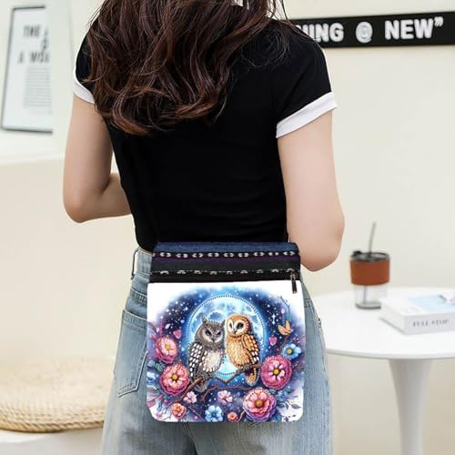 LSQFS 5D Diamond Art Crossbody Purse, DIY Diamond Art Kits for Adults Mosaic Handcraft Canvas Bag for Women, 8.5x8.7x0.39 Inch Lightweight Adjustable Shoulder Bag for Beach, Travel and Everyday