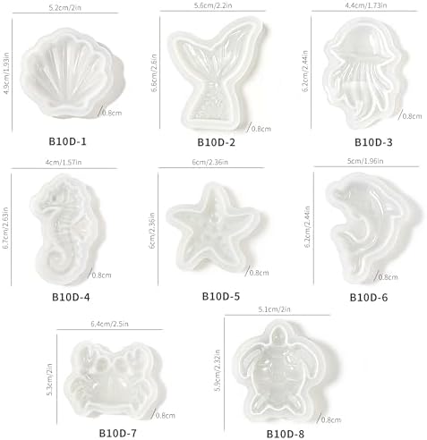 Mini Ocean Resin Molds, 8PCS Marine Animal Silicone Molds for Epoxy