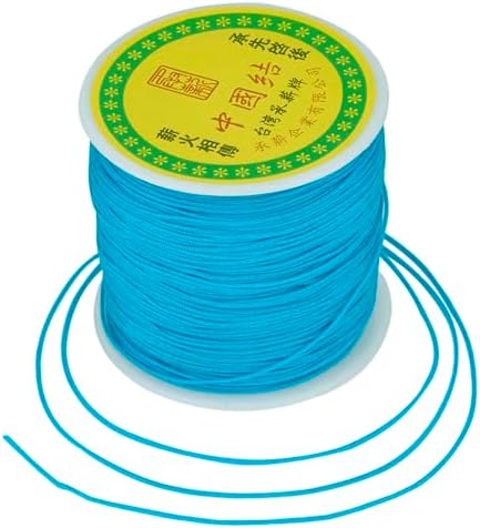 100 Yards 0.8mm Braided Nylon Crafting Thread Chinese Knotting Beading String Macrame Cord Rope for Necklace Bracelet Jewelry Craft Making, DeepSkyBlue