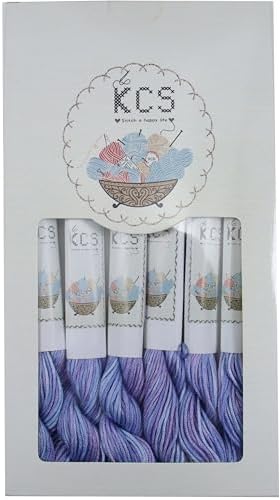 KCS Big skeins of 25 Meters Size 25 Color Variegated Cross Stitch Stranded Threads,6 skeins,4220