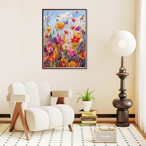Flowers Paint by Numbers Kit for Adult Includes All Supplies 16x20in | Wild Flowers Paint by Number Adult,Floral Paint by Numbers Adult for Home Decor Gifts