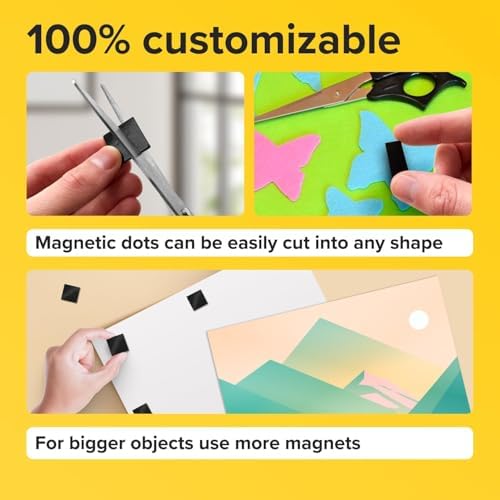 Pre-Cut Adhesive Magnetic Tape Squares, 0.4"x0.08" (10x2mm), 125 pcs