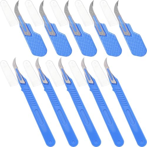 Mudder 10 Pcs Seam Rippers for Sewing Razor Stitch Thread Cutter with Protective Case Bulk Blue Stitch Remover Tool for Sewing Crafting Embroidery Picking Threads Opening Buttonholes (Two Size)