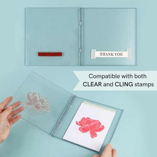 2PCS 6.3inch Precise Stamp Platform with Grid Lines for Accurate Craft Stamping; Easy Stamping Press; Perfect Stamp Positioning Tool Card Making Supplies Scrapbook Paper Craft Stamping Tool