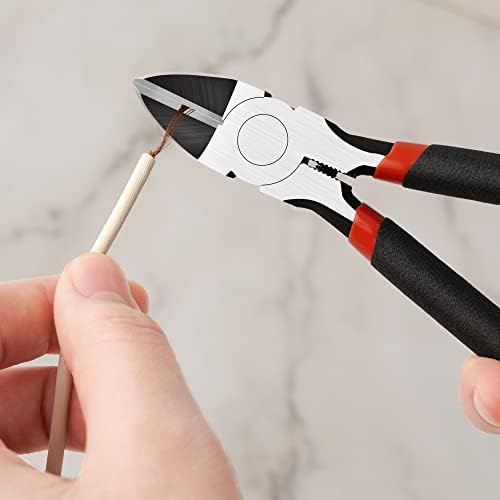 BOENFU 6 Inches Wire Cutters Heavy Duty Snips Flush Cut Side Cutters Pliers | Metal Cutting Tool for Crafting, Jewelry Making, Zip Ties, Floral, Artificial Flowers, Chicken Wire, Electrical, 1 Pack