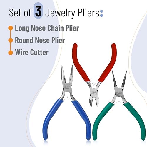 Mr. Pen- Pliers for Jewelry Making, 3 Pack, Chain Nose