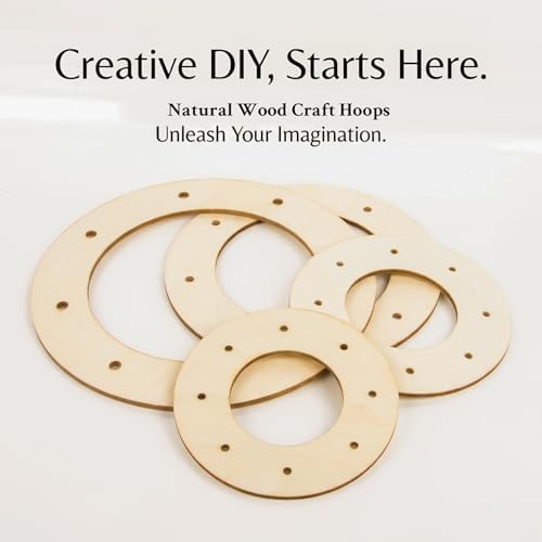 RAINFLOW 15 PCS Wood Wreath Form Rings - Unfinished Round Wooden Hoops | Mixed 15cm 10cm Wreath Base Blanks for DIY Floral Crafts, Christmas Easter Door Decor, Wall Hanging and Gift Projects