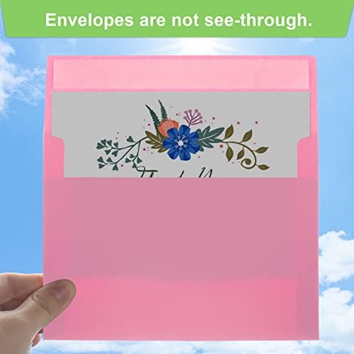 50 Packs 5x7 Envelopes, A7 5x7 Envelopes for Invitations, Printable Invitation Envelopes Self Seal for Weddings, Invitations, Photos, Greeting Cards, Mailing (Pink)