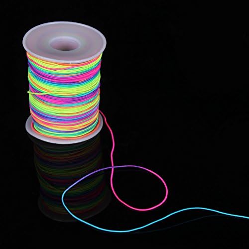 Senkary 0.8 mm Rainbow Elastic String Cord Stretchy Bracelet String Beading Thread for Jewelry Making and Bracelet Making, 109 Yards