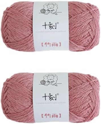 Cotton, Bamboo,Linen Blended Yarn 2 Skeins 50g/1.76oz- 06 Coral Pink