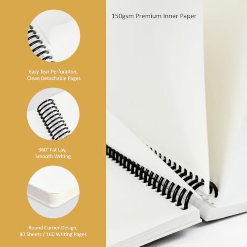 Hardcover Sketchbook,7.2"x8.3"Spiral Bound Drawing Pad,Field Floral