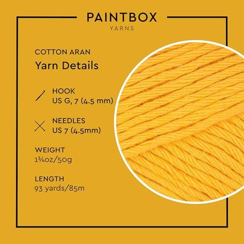 Paintbox Yarns 100% Cotton Aran Yarn 1.76oz / 50g, 93yds / 85m