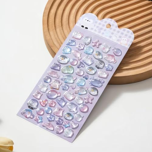 3D Puffy Stickers, Kawaii Resin Decorative Stickers for Phone Case, Notebook, Scrapbooking (Style-13)